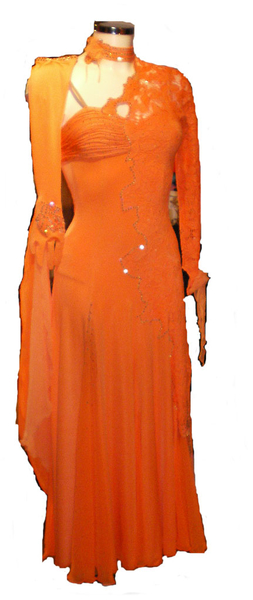 gebrauchtes Standardkleid orange
